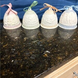 Lladro Decorative Bells with Pastel Ribbons